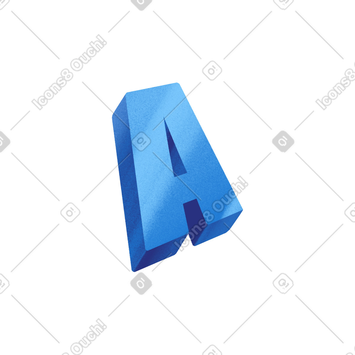 下载 Gleam 风格的 Three-dimensional blue letter a 插画，支持 PNG、SVG 格式