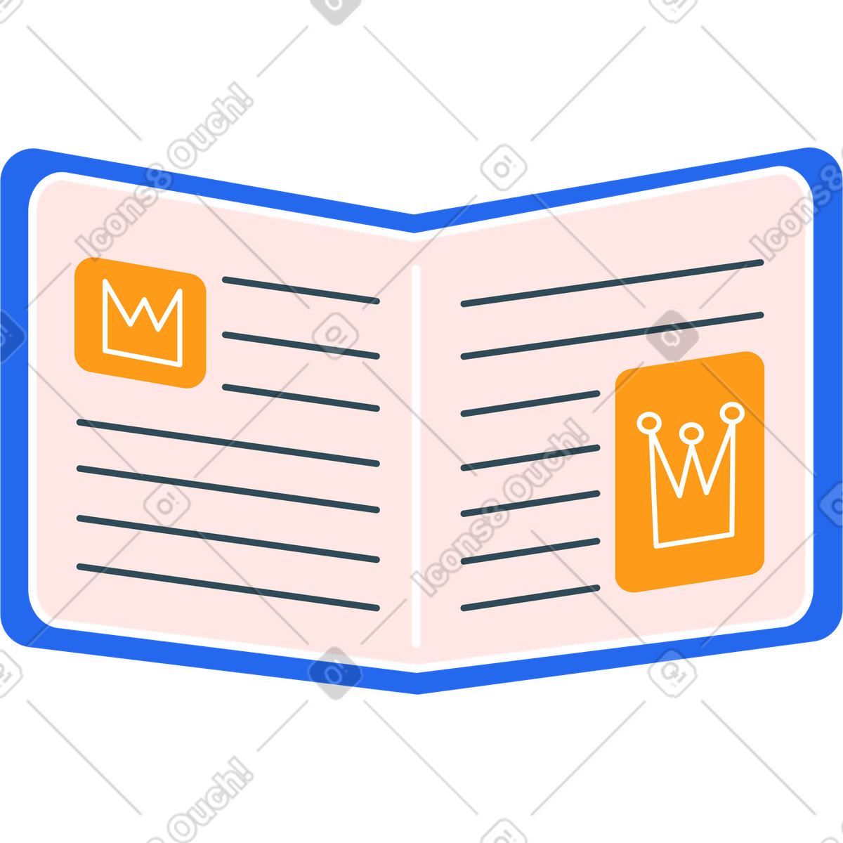 Buch-Illustration im Kingdom-Stil als Download in PNG, SVG