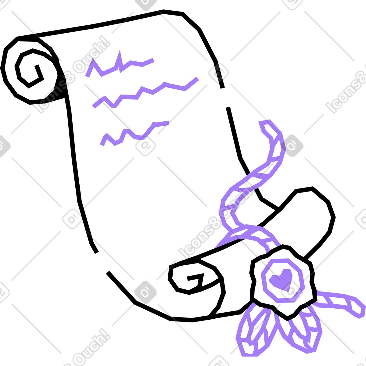 Amethyst スタイルの 古代の巻物 のイラストをPNG、SVG形式でダウンロード