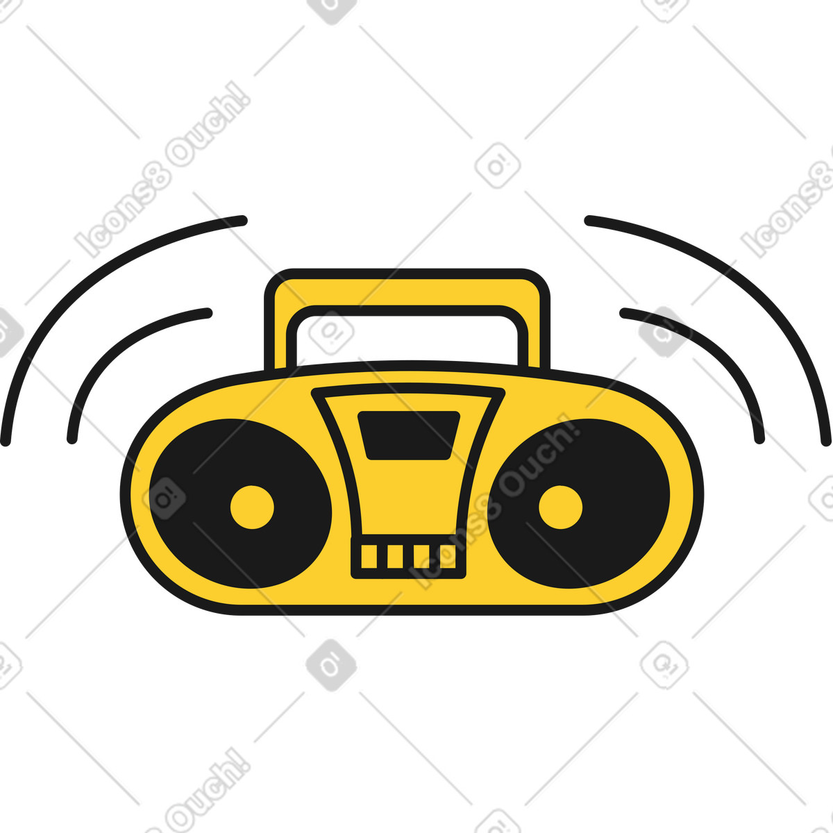 Boombox illustration in Taxi style download in PNG, SVG