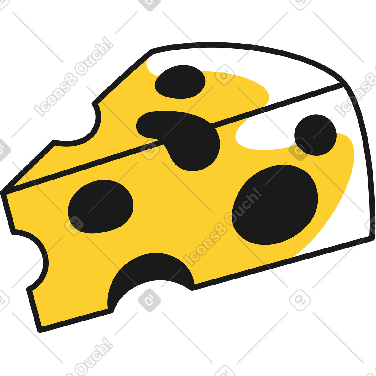 Cheese illustration in Taxi style download in PNG, SVG