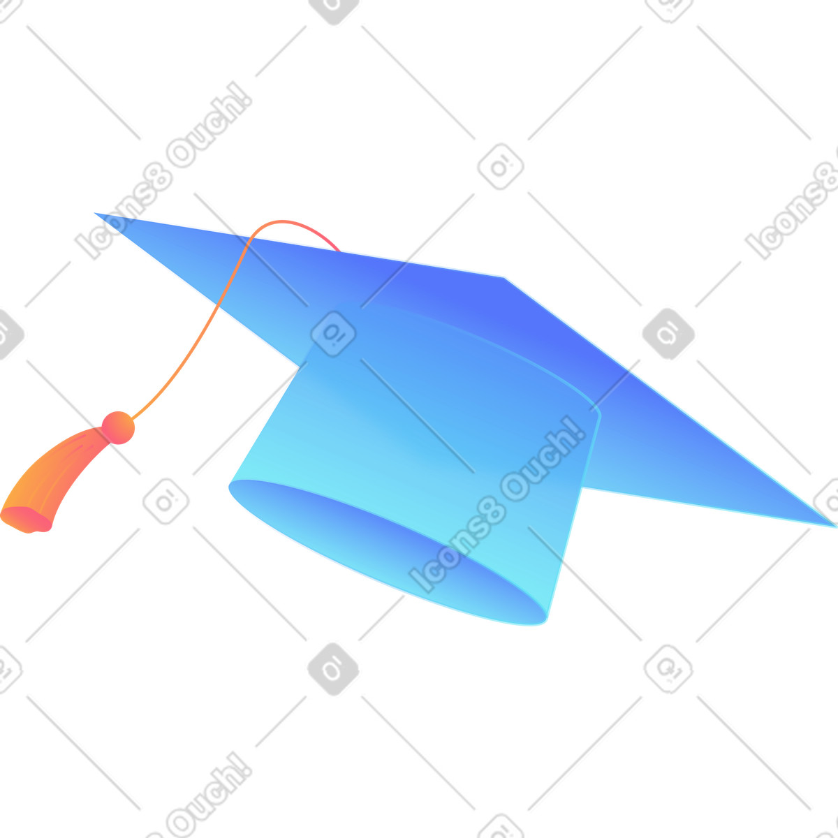 Ilustración Gorro de graduación en estilo Morphis a descargar en PNG y SVG