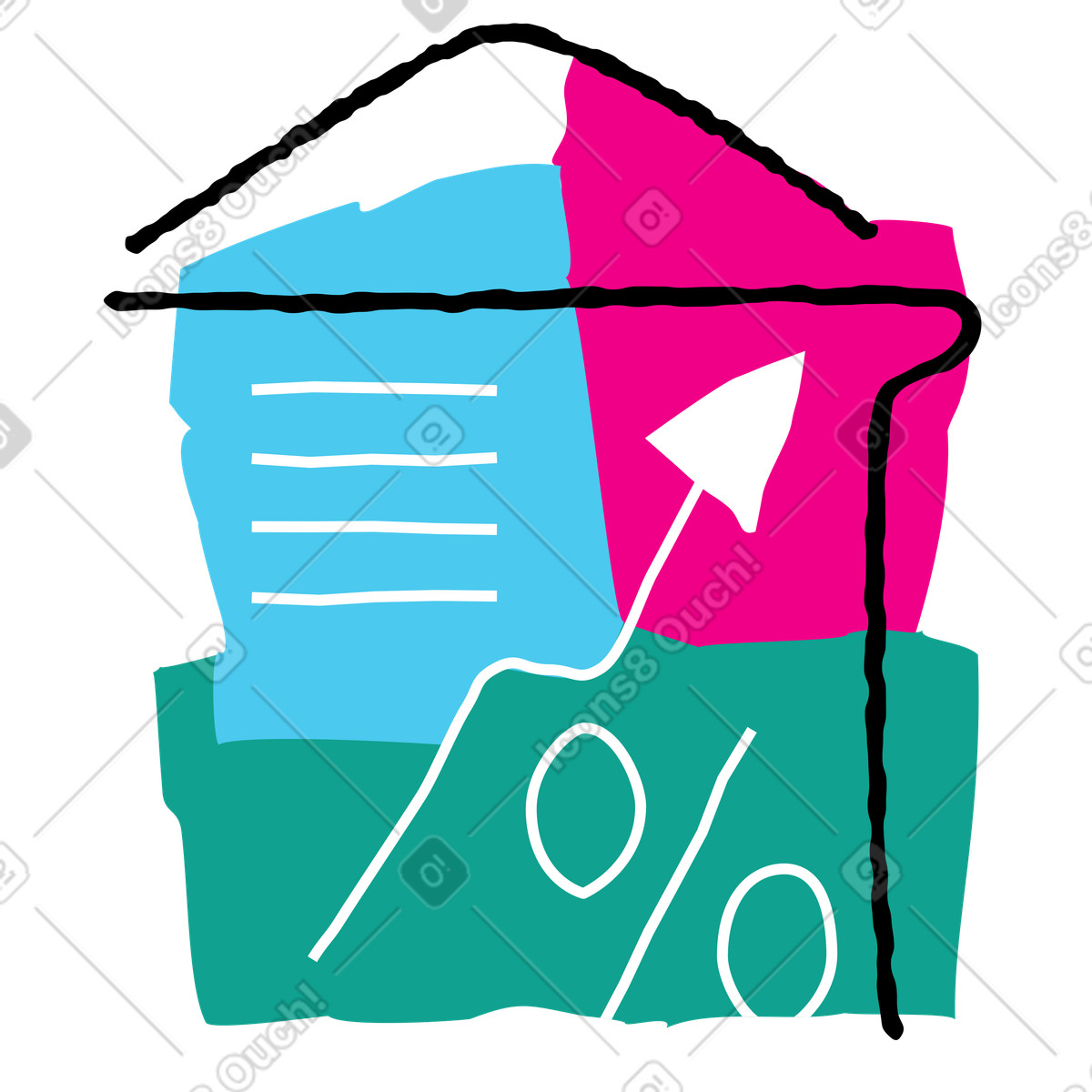 Wachstum des immobilienmarktes-Illustration im Puzzle-Stil als Download in PNG, SVG