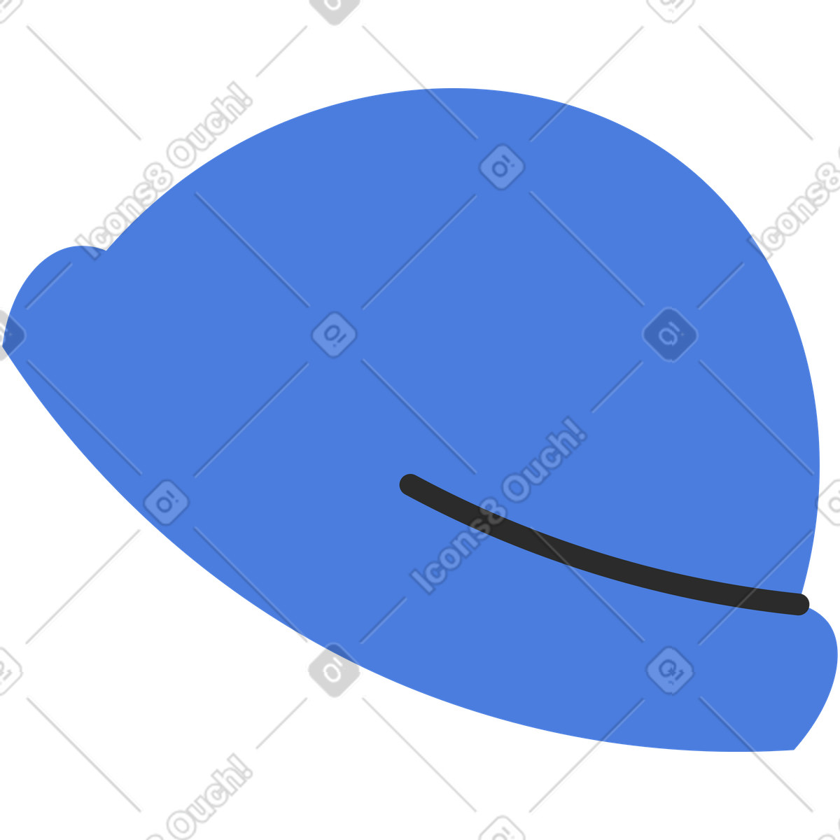 Blue knitted hat-Illustration im Marginalia-Stil als Download in PNG, SVG