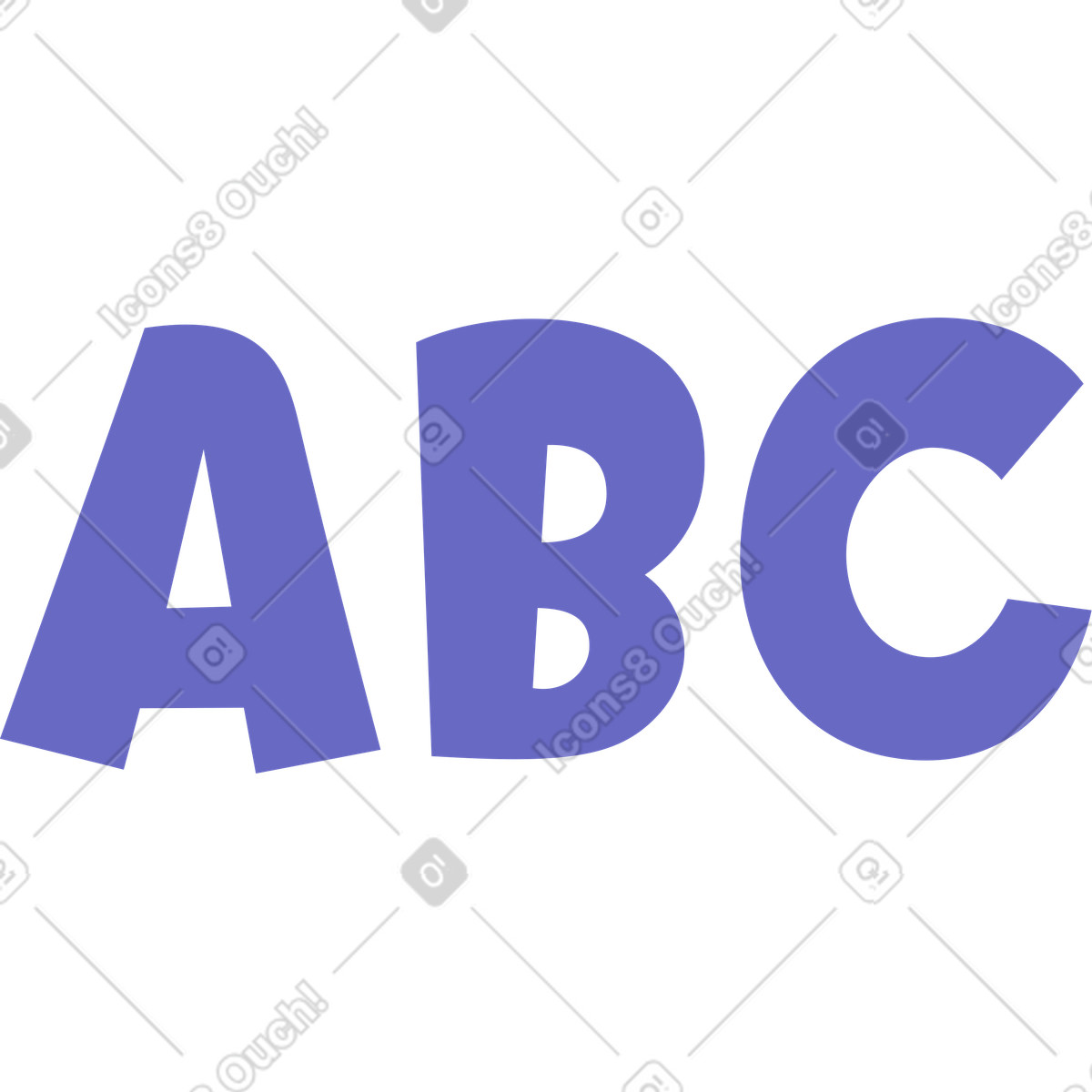 Purple lettering abc illustrazione in stile Woof scarica in PNG, SVG