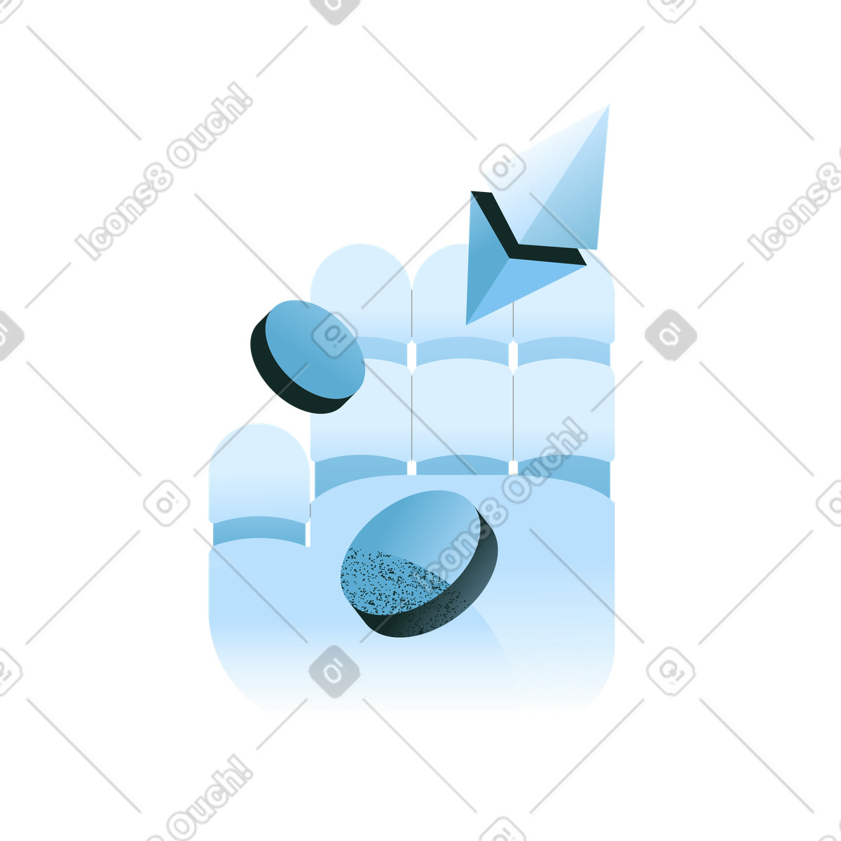 Robotic hand holding cryptocurrencies, AI finance and automation illustration in PNG, SVG