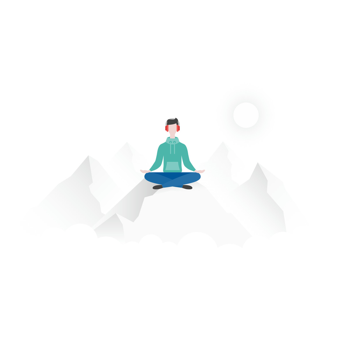 Man practicing yoga illustration in Fogg style download in PNG, SVG