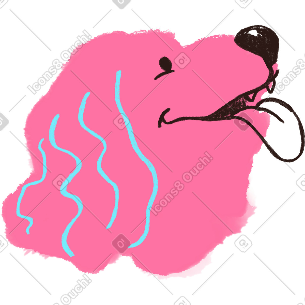 Happy dog-Illustration im Blobby-Stil als Download in PNG, SVG