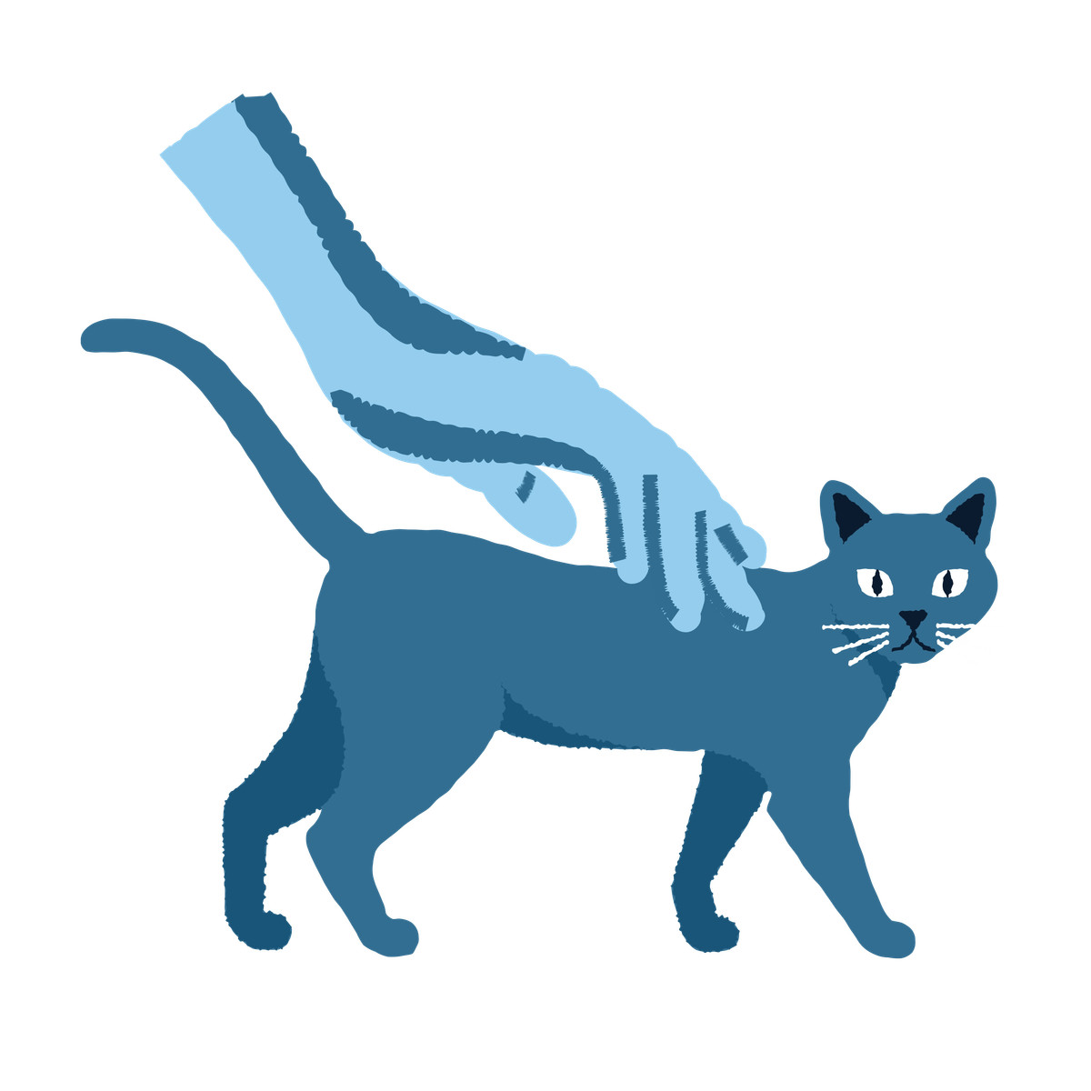 Ilustração de A hand petting the cat em no estilo Cherry para baixar em PNG, SVG