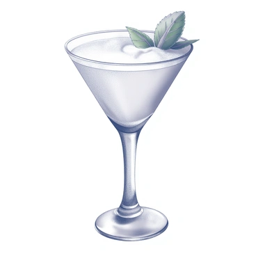 A vibrant vector depiction of a refreshing melon cocktail served in a glass with a mint leaf.