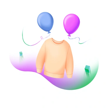 A pair of balloons hovering above a wool sweater, demonstrating friction charging effects