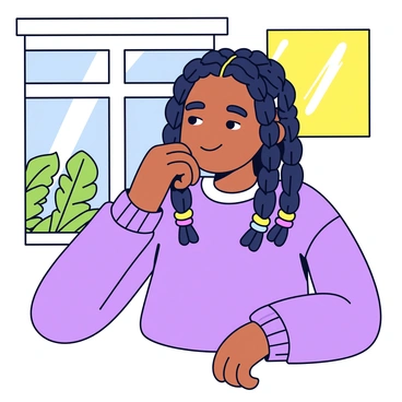 A person with long, beautifully styled dreadlocks is sitting by a window. The dreadlocks are adorned with small beads and colorful threads, adding texture and visual interest. The person is wearing a comfortable oversized sweater, with soft fabric that drapes elegantly. Sunlight is streaming through the window, casting warm light across the scene. Outside the window, there are hints of green leaves, suggesting a garden or park beyond. The person's expression is calm and thoughtful, as they gaze outside.