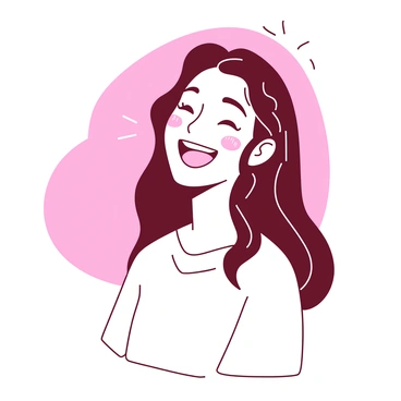 A person with a wide smile is standing in a bright setting. The smile stretches so broadly that it seems to extend beyond their face. The person's eyes are sparkling with joy, reflecting the happiness they express. Their cheeks are lifted, enhancing the cheerful appearance. The background features soft shapes that complement the delightful atmosphere created by this person’s radiant expression.