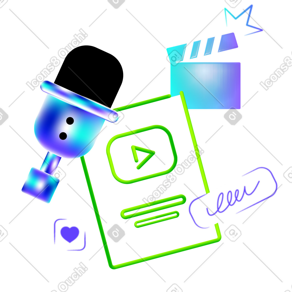 Illustration Content video maker award dans le style Pure à télécharger aux formats PNG, SVG