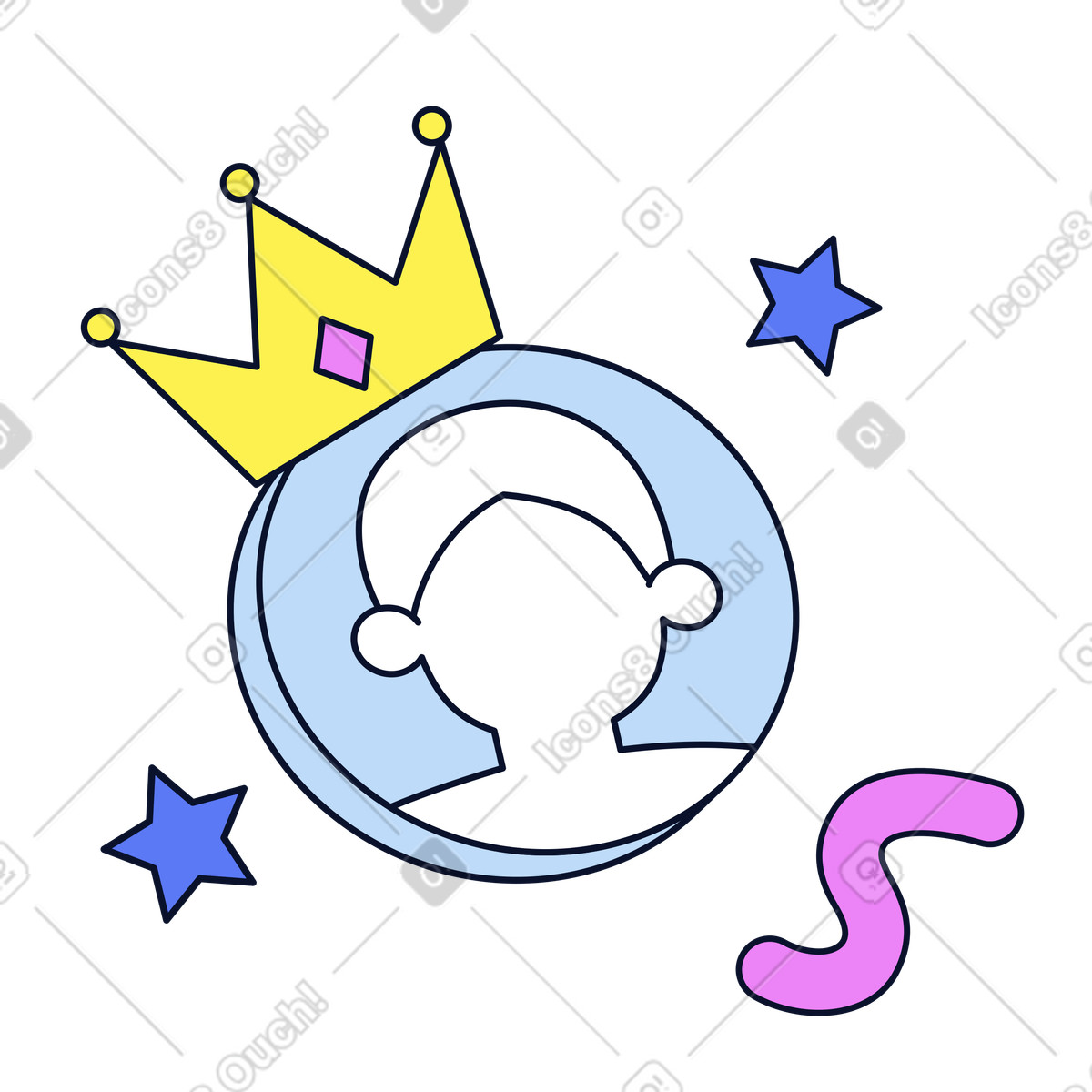 Ilustración Usuario con cuenta premium en estilo Flexy a descargar en PNG y SVG