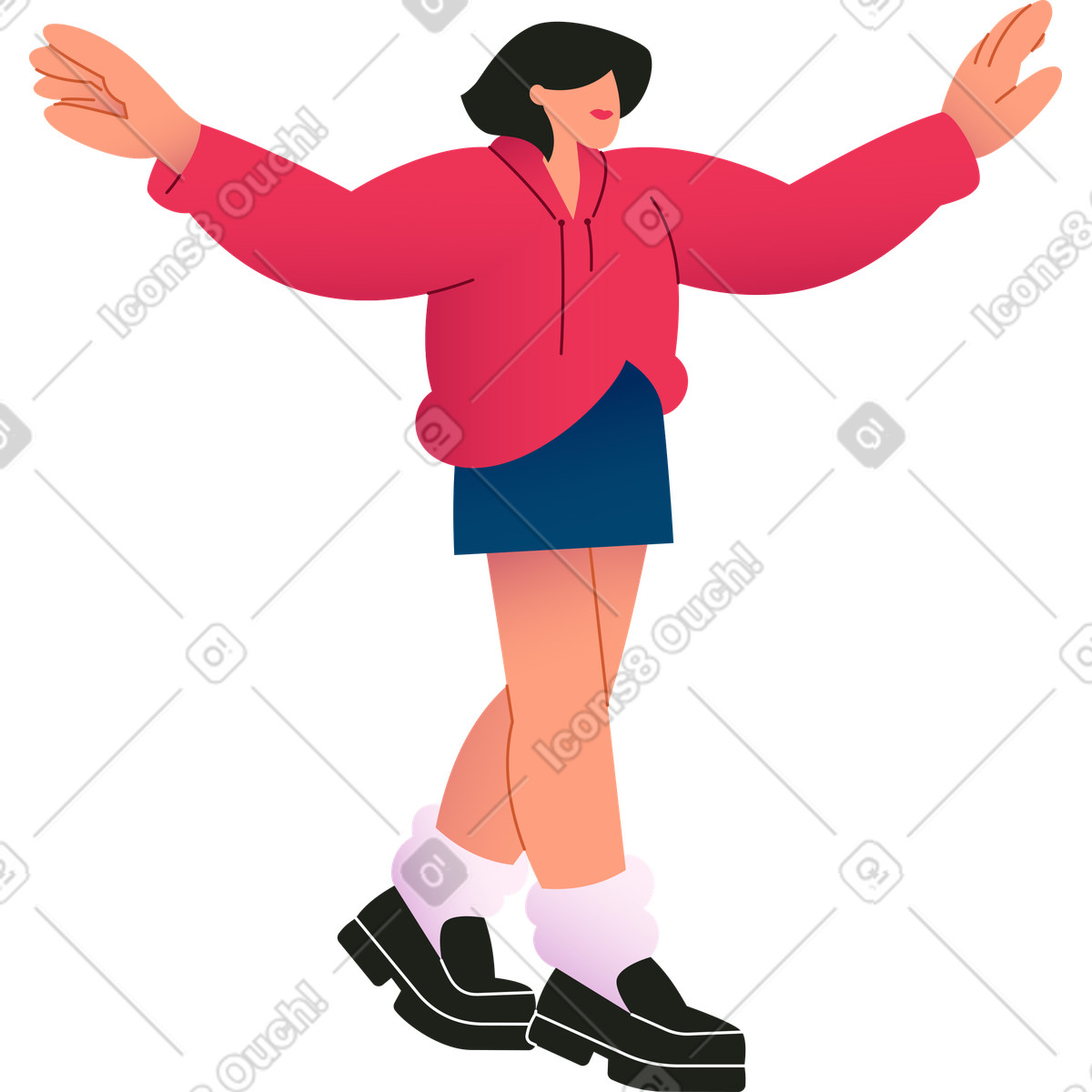 Illustration Femme en équilibre dans le style Colors à télécharger aux formats PNG, SVG