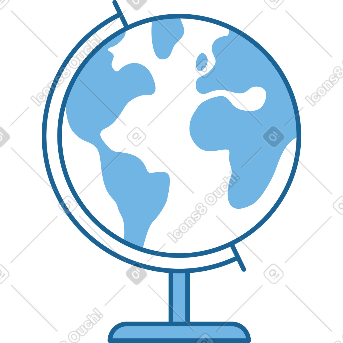 Glossy sphere earth globe illustration clipart with realistic light reflections