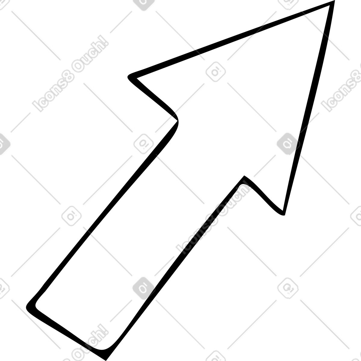 Journal スタイルの 大きな矢 のイラストをPNG、SVG形式でダウンロード