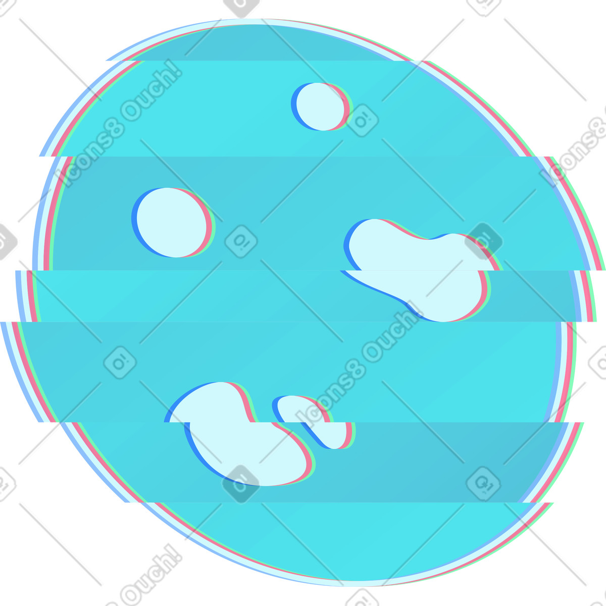 Moon illustration in Neon style download in PNG, SVG