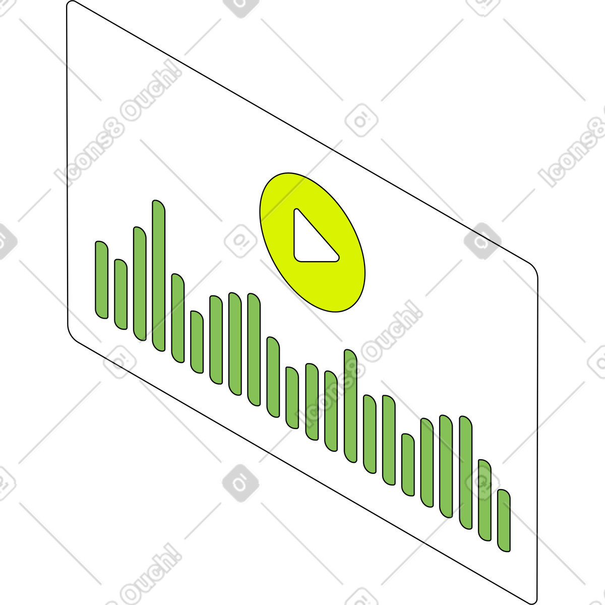 Schallwellen-Illustration im Isometric-Stil als Download in PNG, SVG
