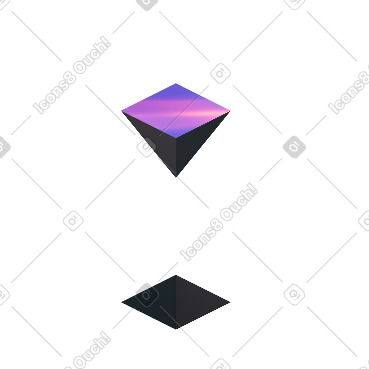 Abstract inverted pyramid over hole animated illustration in 3D Illusion style download in GIF, Lottie (JSON), AE