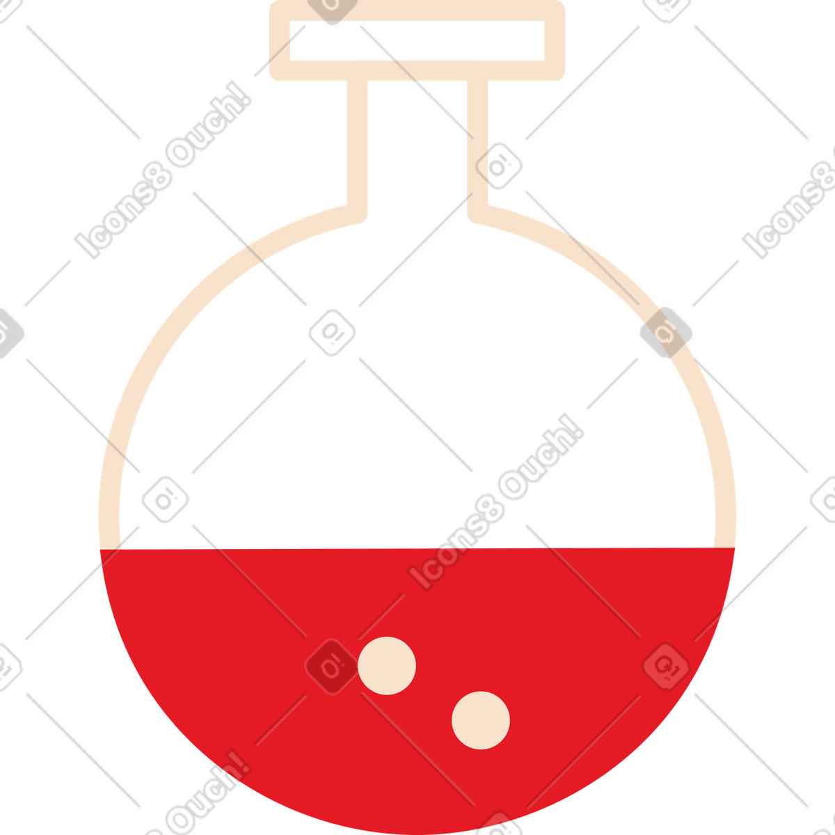 Illustration Flacon rond pour la science dans le style Folks à télécharger aux formats PNG, SVG