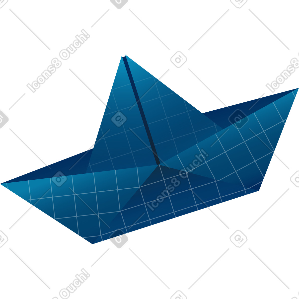 Paper boat made out of blueprint illustration in Colors style download in PNG, SVG