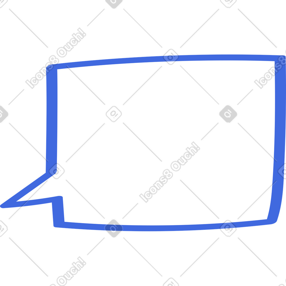 Ilustración Speech bubble empty square callout frame for message text en estilo Ballpoint Pen a descargar en PNG y SVG