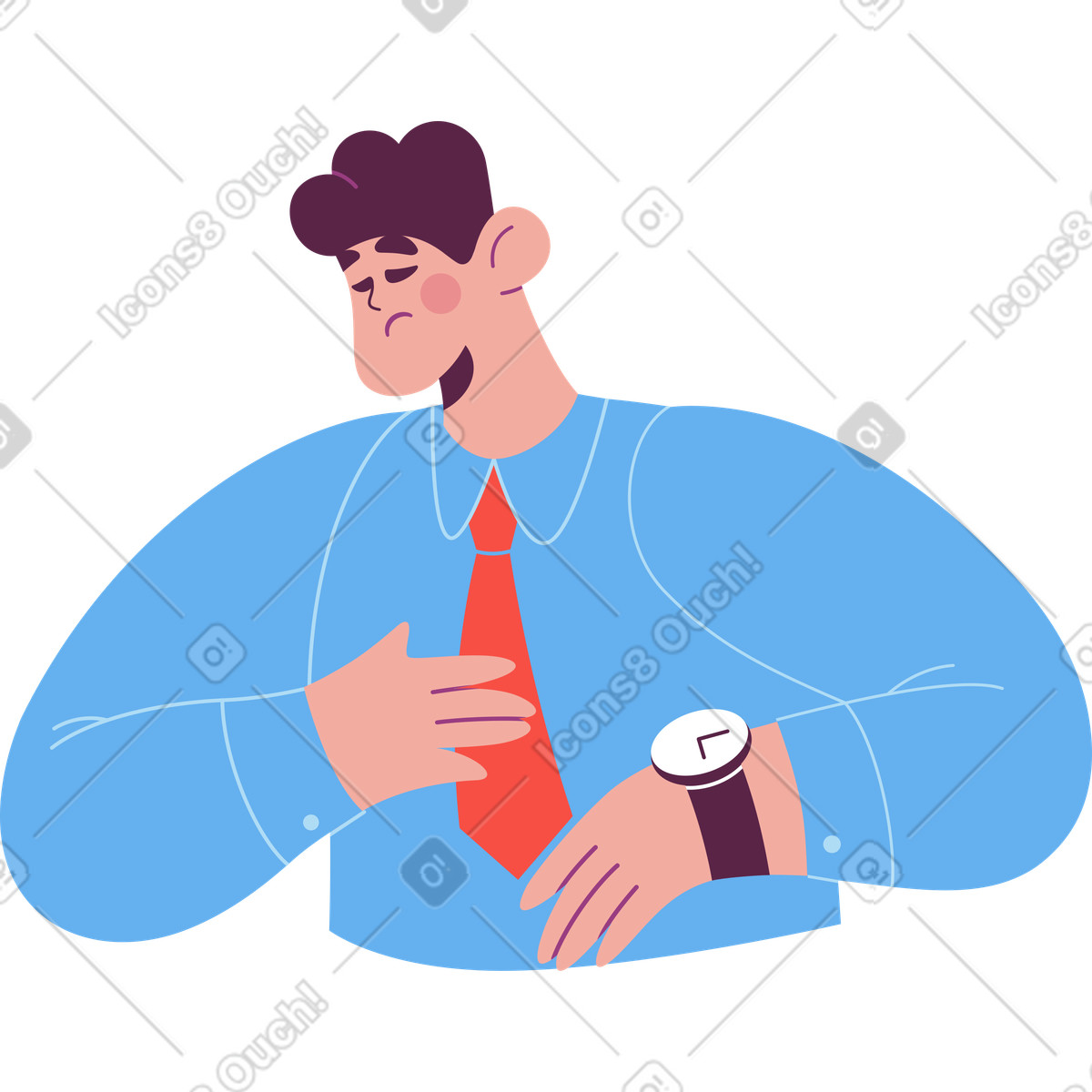 下载 Sammy 风格的 沮丧的人 插画，支持 PNG、SVG 格式