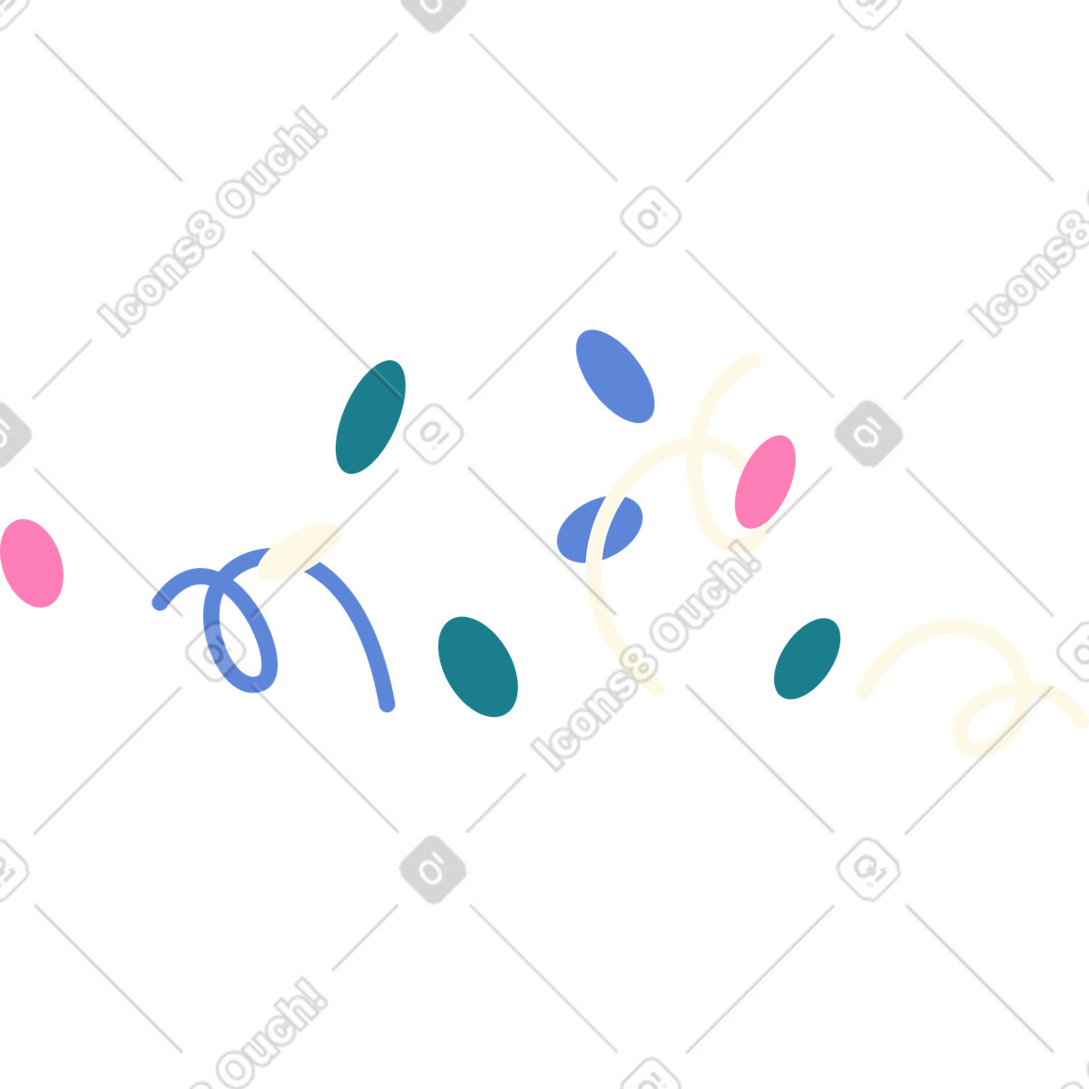 Confetti illustration in Beam style download in PNG, SVG