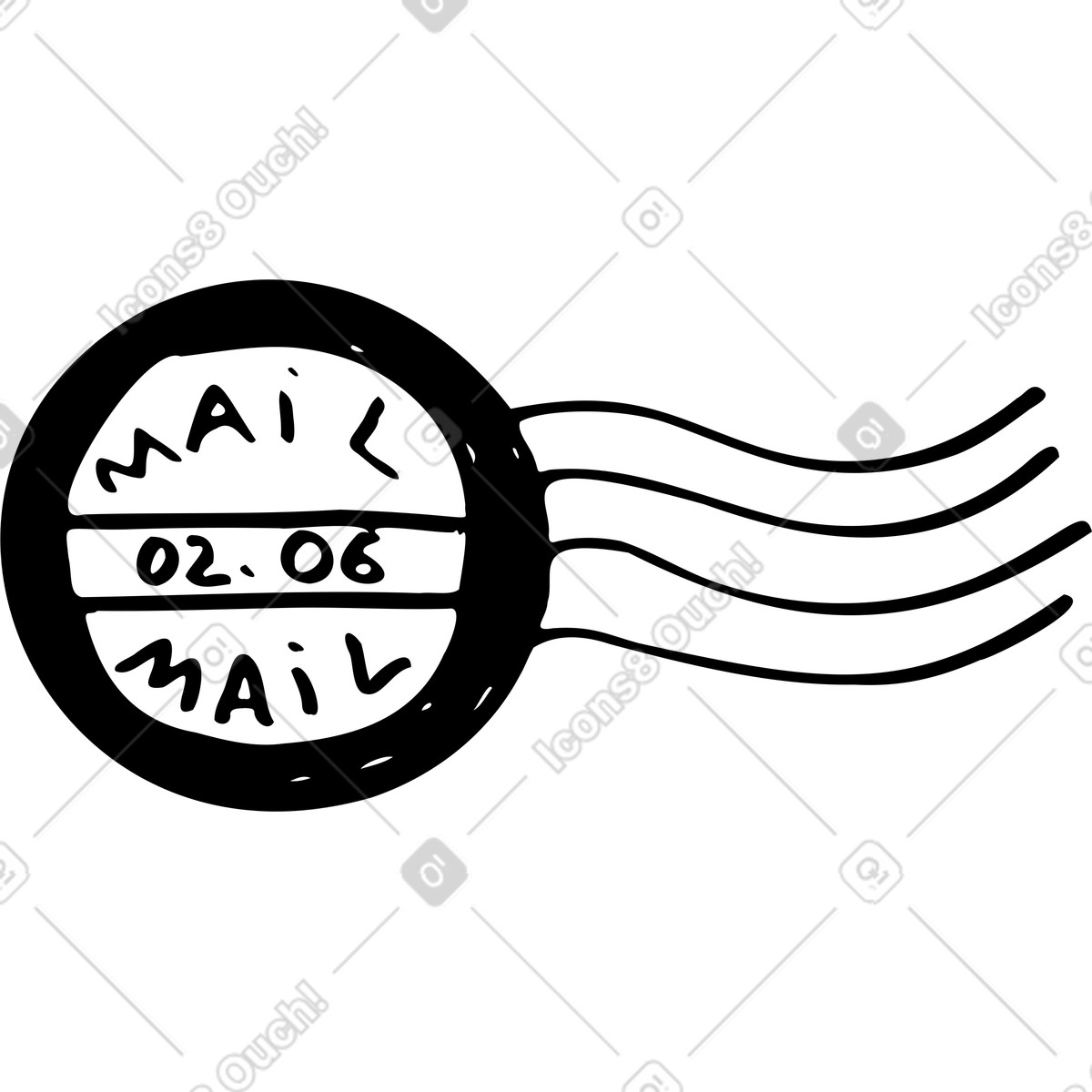 Post seal illustration in Marks style download in PNG, SVG