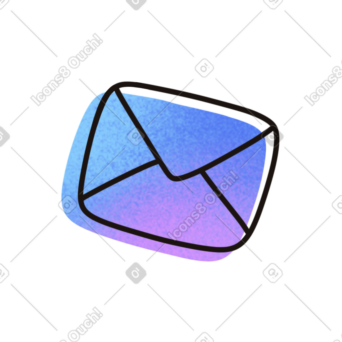 Flow 스타일의 봉투 아이콘 일러스트레이션 PNG, SVG 다운로드