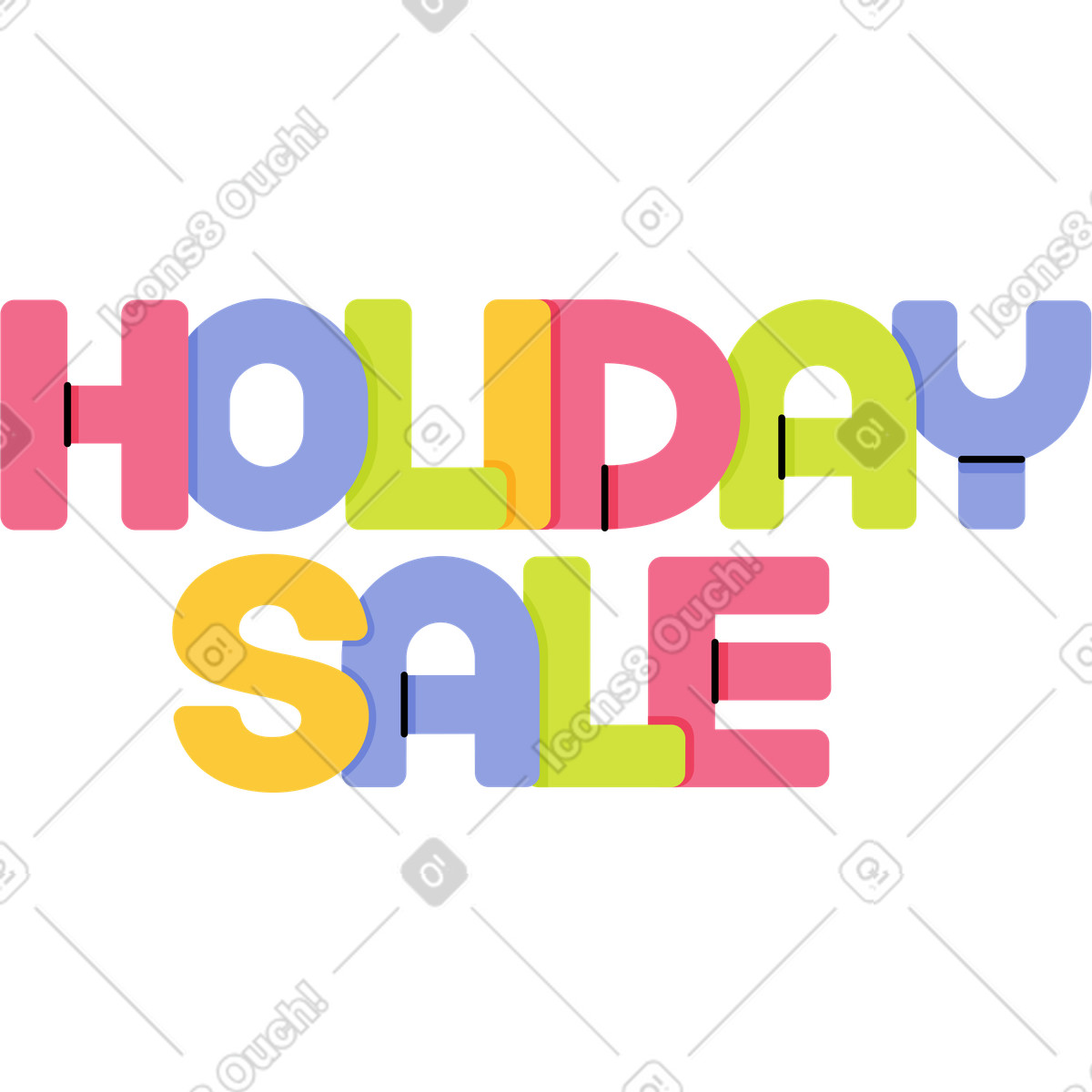 Illustration Vente de vacances lettrage dans le style Juicy à télécharger aux formats PNG, SVG