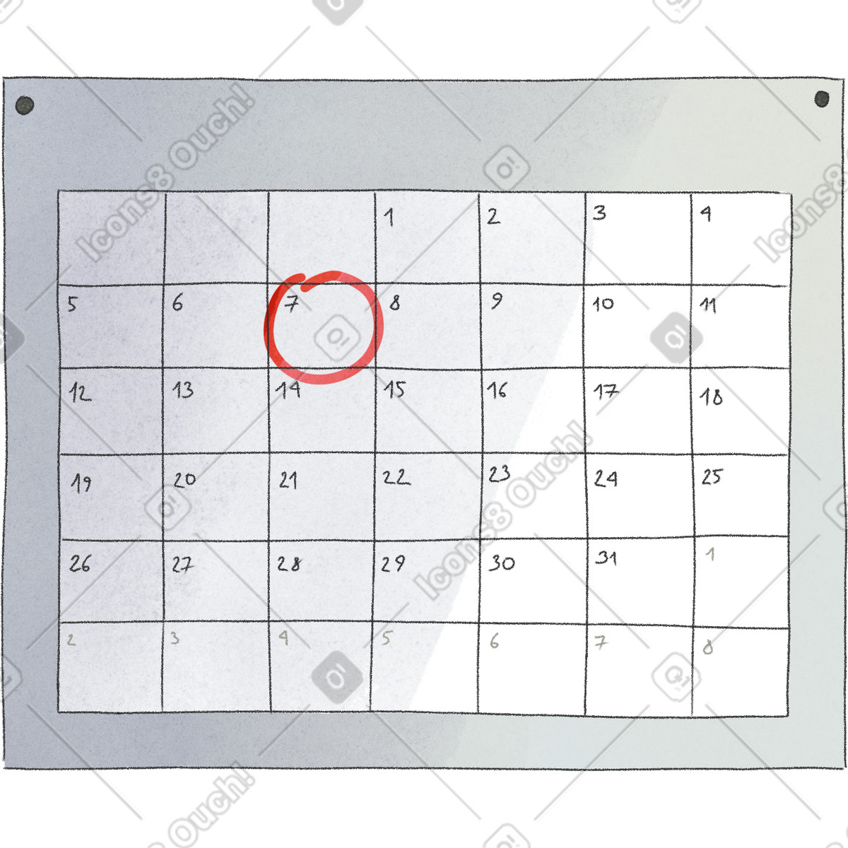 Seasons スタイルの 壁掛けカレンダー のイラストをPNG、SVG形式でダウンロード