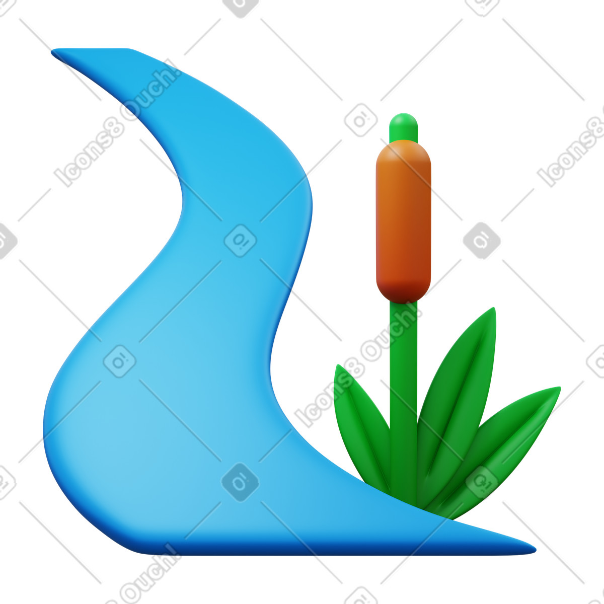 Creek illustrazione in stile 3D Fluency scarica in PNG, SVG