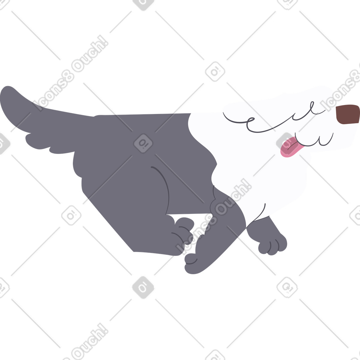 Illustration Chien de berger polonais dans le style Woof à télécharger aux formats PNG, SVG