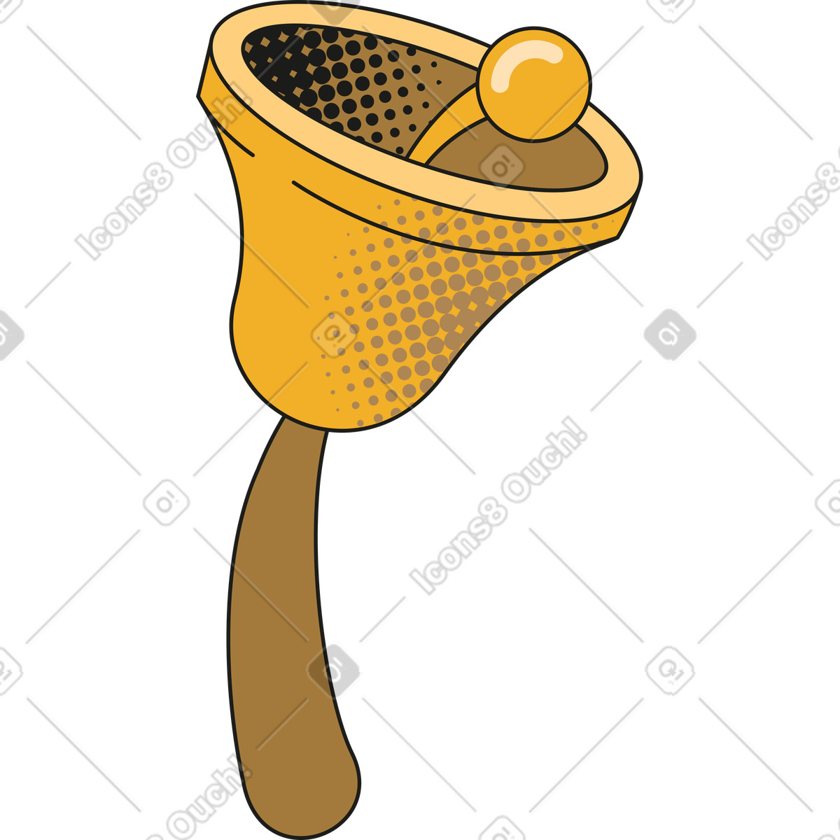 Rubber スタイルの Handbell のイラストをPNG、SVG形式でダウンロード