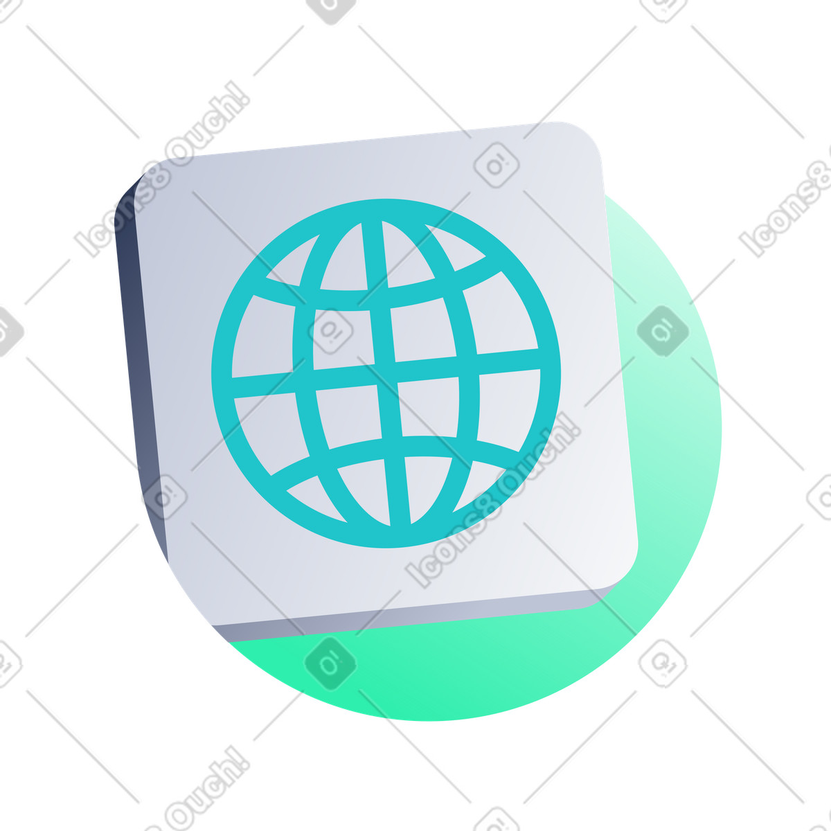 Icona del globo wireframe, accesso internet globale, portale web illustrazione in stile Lucent scarica in PNG, SVG
