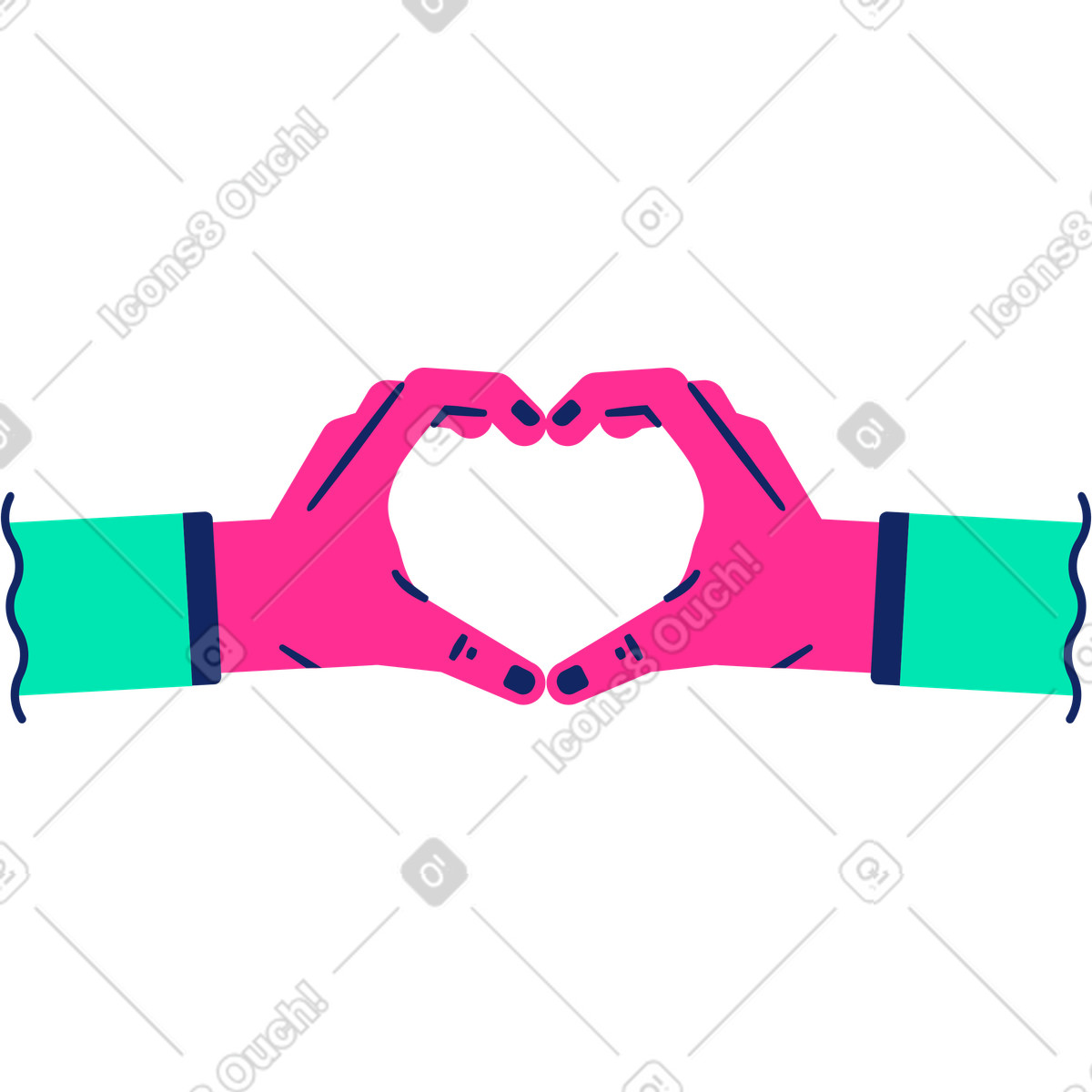 Liebesgeste-Illustration im Cyborg-Stil als Download in PNG, SVG