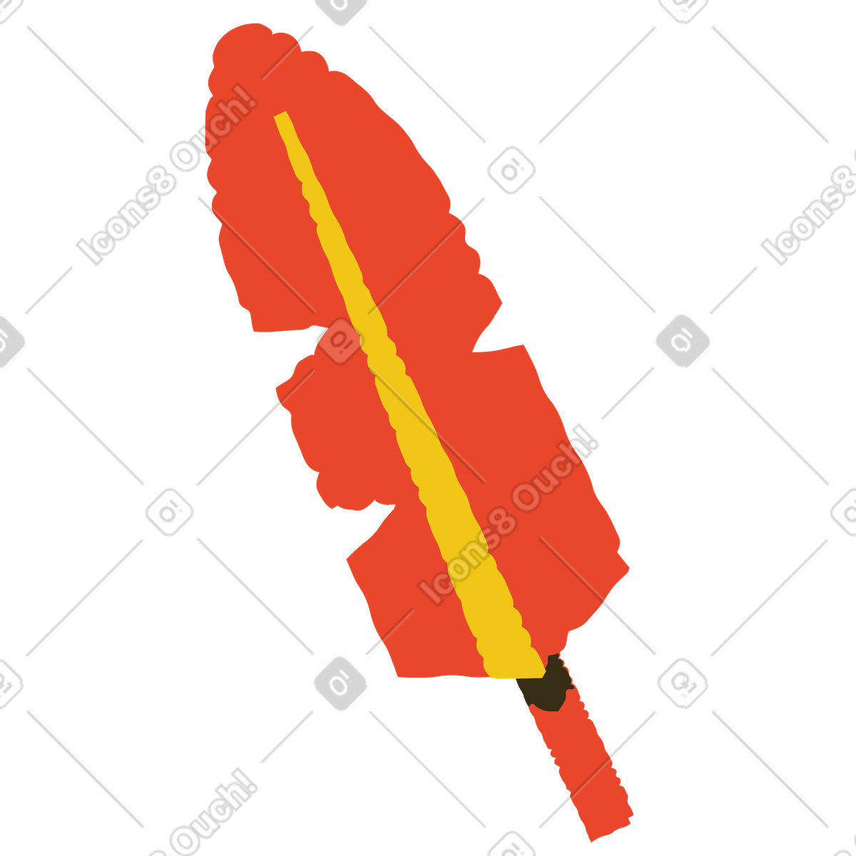 Feather illustration in Bermuda style download in PNG, SVG