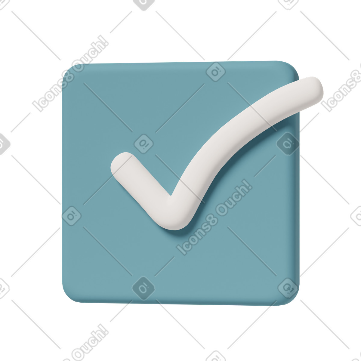 Illustration Coche dans la case bleue le style 3D Casual life à télécharger aux formats PNG, SVG