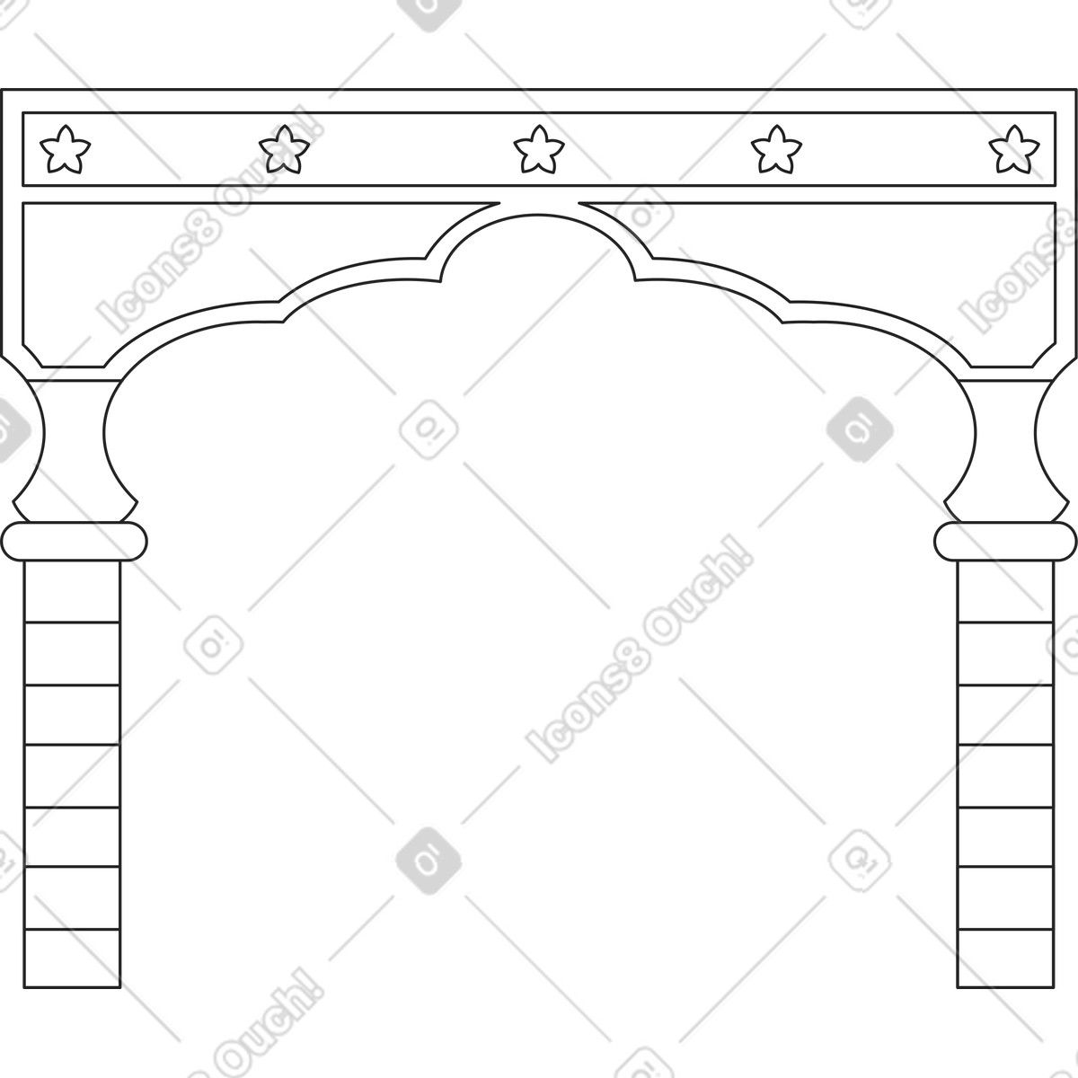 Indian columns illustration in Sammy Line style download in PNG, SVG
