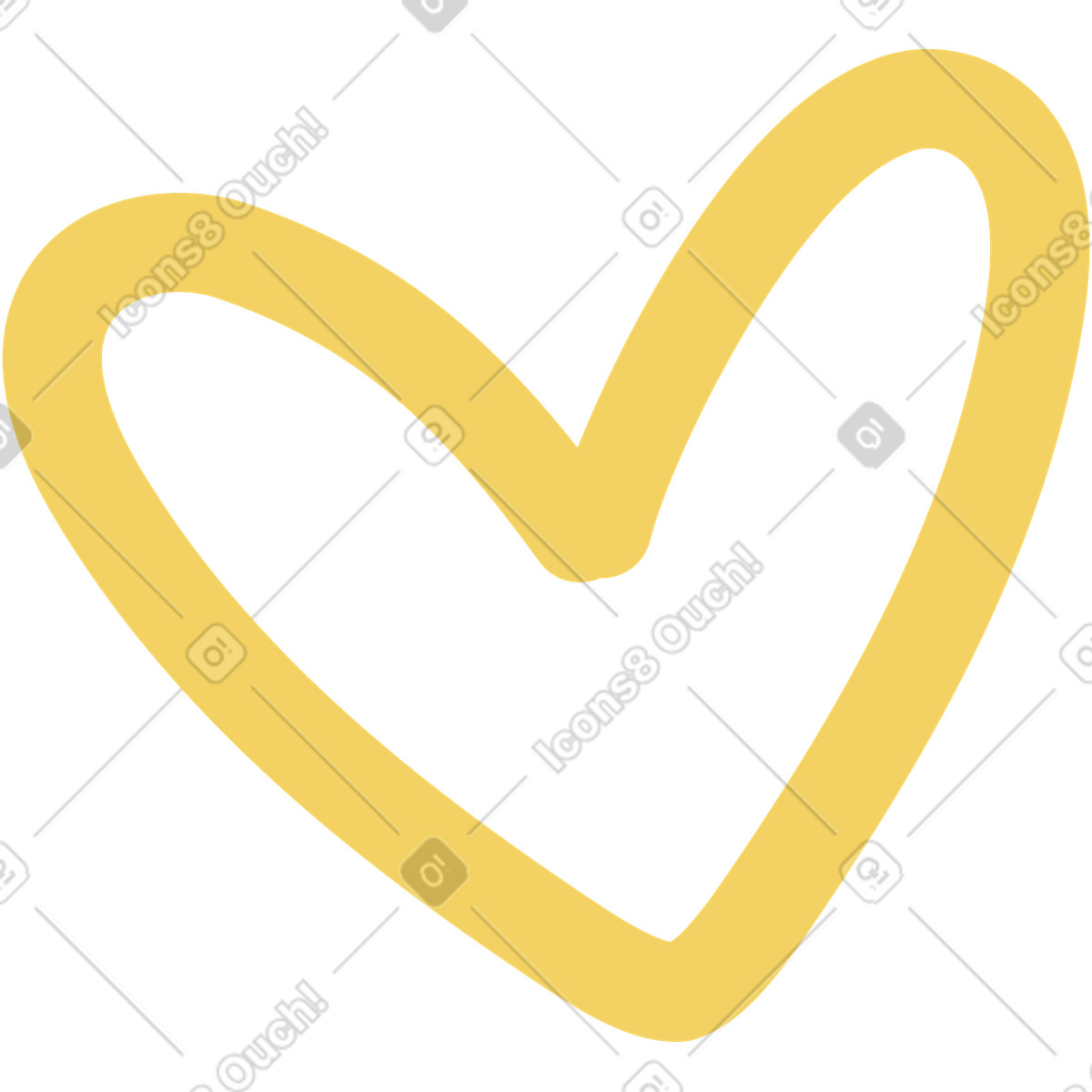 Macaroni 스타일의 심장 일러스트레이션 PNG, SVG 다운로드