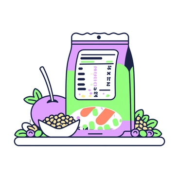 A food package with an illustrated nutritional rate label on the back