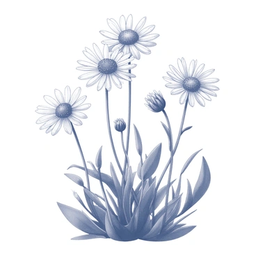 Aster flowers glistening with morning dew drops in the early sunlight