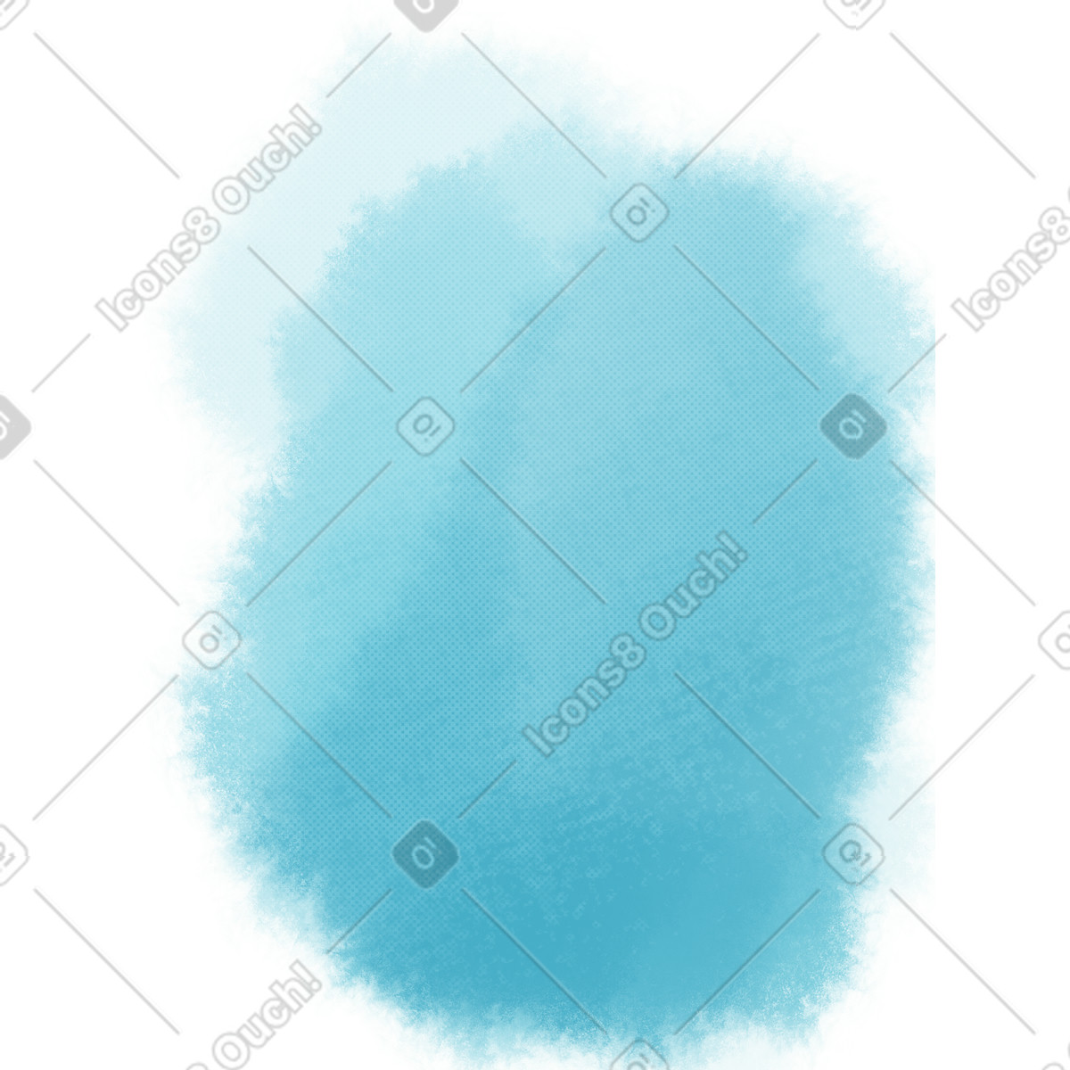 Blue watercolor spot with texture illustration in Moments style download in PNG, SVG