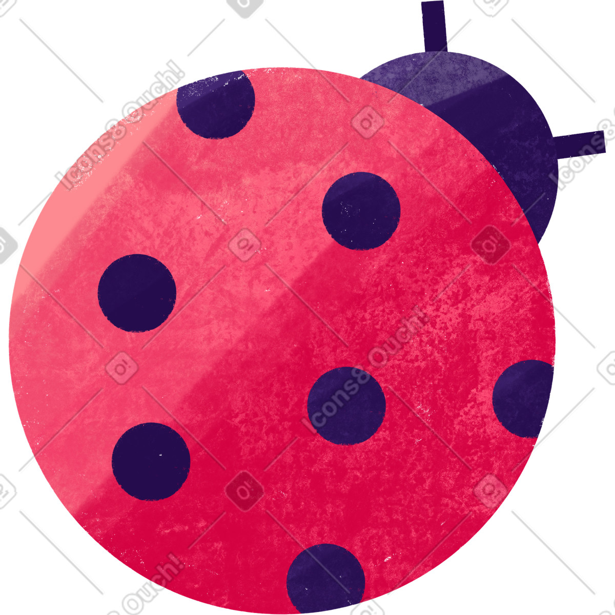 Ilustração de Cute red ladybug em no estilo Bonbon para baixar em PNG, SVG
