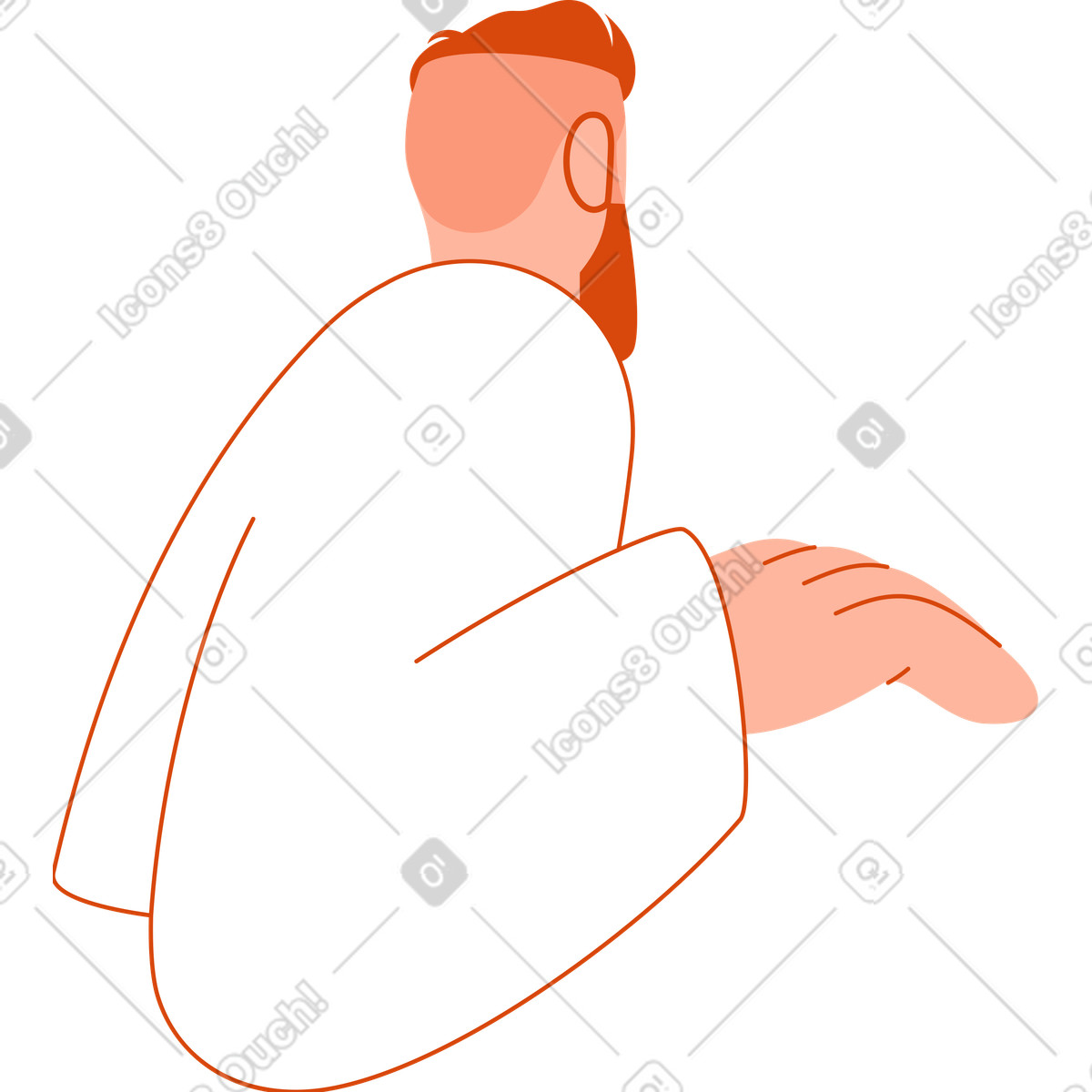 下载 Orange 风格的 男人的背影 插画，支持 PNG、SVG 格式