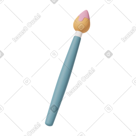 オブジェクト Casual life スタイルの 3D Paint brush のイラストをPNG、SVG形式でダウンロード