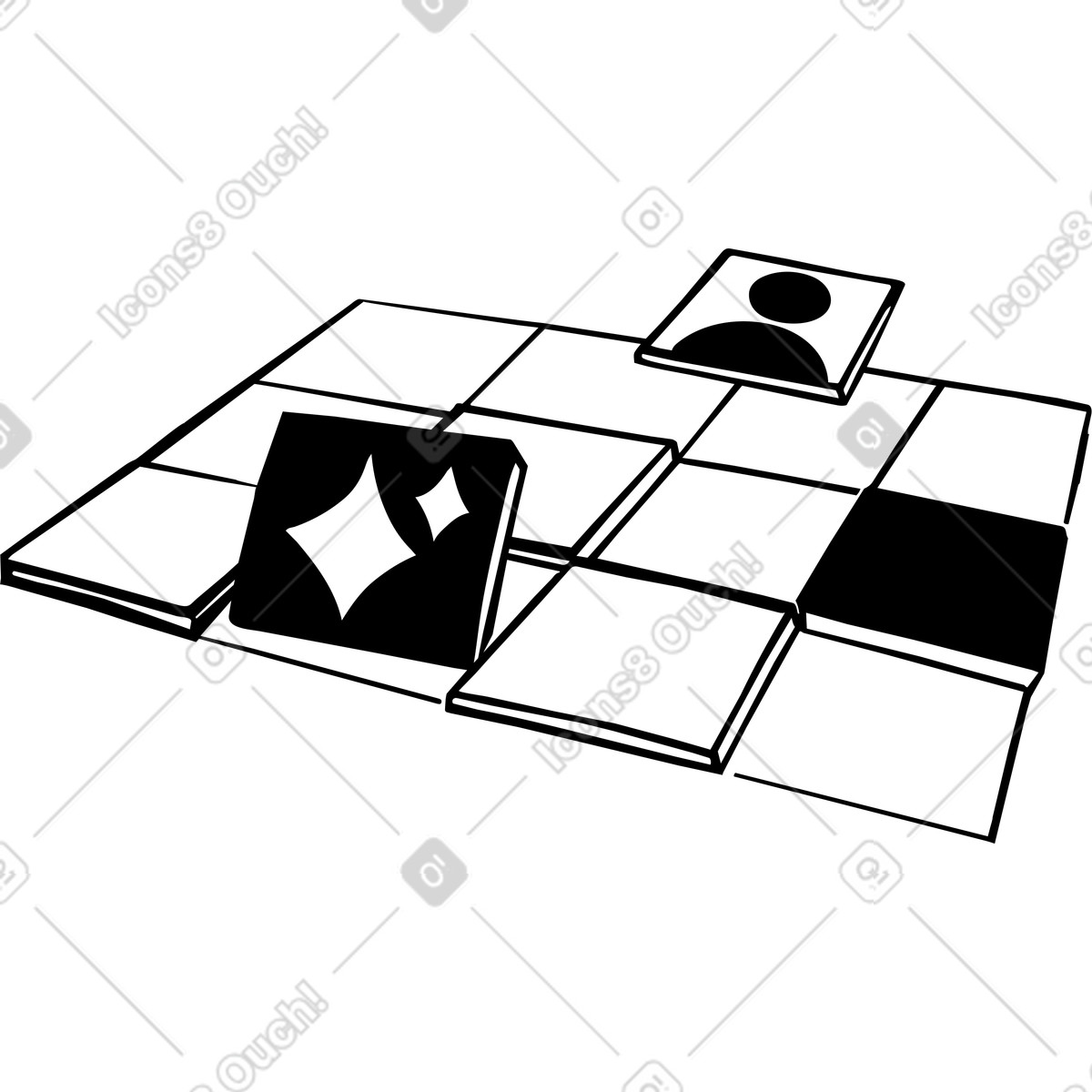 下载 Line 风格的 Blockchain network with connected cubes representing secure digital data blocks 插画，支持 PNG、SVG 格式